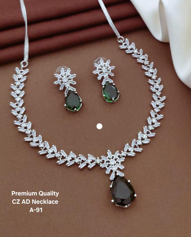 Premium quality cz ad necklace a 91 Artificial jewellery exporters in Kolkata